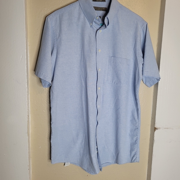 Clay Brooke Mens Shirt Wrinkle Free Blue Size 16 - Picture 3 of 7